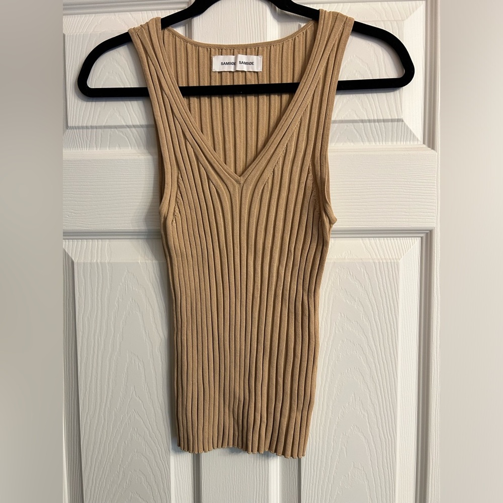 Samsoe Samsoe Jette Tan Ribbed Tank Top